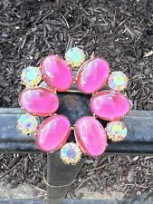 Vendome Vintage Pink Jelly Belly And AB Stones Brooch, used for sale  Shipping to South Africa