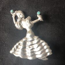 Silver brooch turquoise for sale  WOLVERHAMPTON