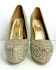 Zapatos de tacón alto de plataforma con tachuelas de lasonia con diamantes de imitación iridiscentes segunda mano  Embacar hacia Argentina