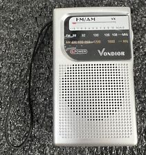 Rádio portátil Vondior VX AM/FM banda meteorológica operado por bateria - TESTADO, usado comprar usado  Enviando para Brazil