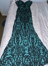 Windsor Formal Open-Back Sequin Mermaid Dress Size 5/6 Emerald Green BEAUTIFUL!!, used for sale  Shipping to South Africa