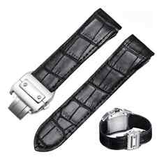 Genuine Leather Strap for Santos 100 Steel Buckle Band Replacement 20mm 23mm for sale  Shipping to South Africa
