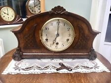 Stunning Antique Solid Oak HAC Westminster Chimes Clock With Ornate Carvings usato  Spedire a Italy