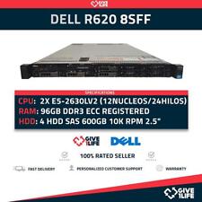 Servidor Rack DELL R620 8SFF 2x E5-2630Lv2 + 96GB RAM + H710 + 4x900GB comprar usado  Enviando para Brazil