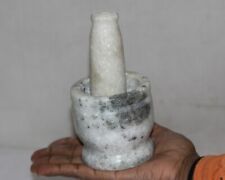 Usado, Argamassa e pilão antigos feitos à mão de mármore branco para esmagar alimentos/especiarias comprar usado  Enviando para Brazil