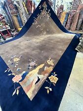 Auth: 30's Antique Art Deco Chinese Rug  Hand Made Wool Beauty  Bronze  9x12  NR for sale  Shipping to South Africa