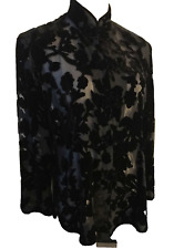 Used, Ania A Velvet Burnout Tunic Top Blouse S Black Semi Sheer Holiday New Year's for sale  Shipping to South Africa