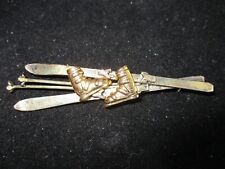 Used, Vintage DARLENE Silver Plated Gold Wash Ski Poles, Boots, Skis. 3.5" Skiing Pin. for sale  Shipping to South Africa