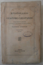 Libro Epistolario di Giacomo Leopardi 1936 Le Monnier Volume terzo 1823-1826 usato  Roma