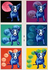 George Rodrigue Blue Dog Untitled Moon Series Silkscreen Print Signed Numbered for sale  Shipping to Canada