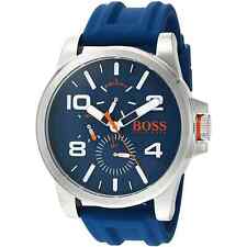 Usado, Reloj Hugo Boss 1550008 para hombre naranja Detroit esfera múltiple correa de goma azul 5 atm segunda mano  Embacar hacia Argentina