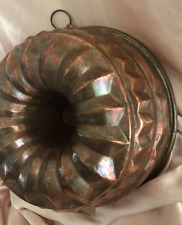 Molde antigo pudim gelatina cobre forrado de estanho pacote redondo 9,5" de altura comprar usado  Enviando para Brazil