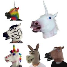 Usado, Máscara Halloween látex unicórnio cavalo máscara brincadeira animal fantasia carnaval adereço comprar usado  Enviando para Brazil