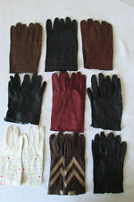 Lot gants femme vintage, cuir, chevreau, satin, laine, taille 7, 16 paires d'occasion  La Ciotat