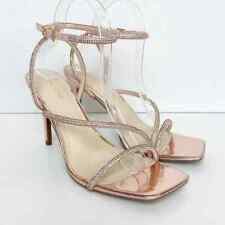 Sandálias stiletto femininas BEBE tamanho 8,5M ouro rosa Millan strass comprar usado  Enviando para Brazil