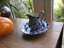 BURLEIGH ARDEN BLUE & WHITE Cereal bowl/soup dish and small milk jug., used for sale  STOURBRIDGE