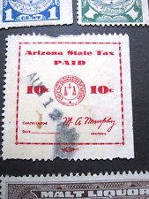 Lote de sellos de impuestos de lujo del estado de Arizona de 1933 de colección y otros 12 grupos pequeños segunda mano  Embacar hacia Argentina