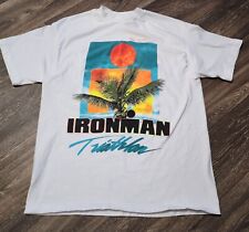 Tamanho L - Vintage 90s Ironman Triathlon Kona Hawaii Single Stitch T-Shirt Branca comprar usado  Enviando para Brazil