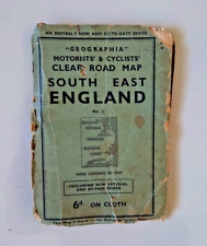 Geographia Motorists & Cyclists Clear Road Map Cloth 1950s segunda mano  Embacar hacia Mexico