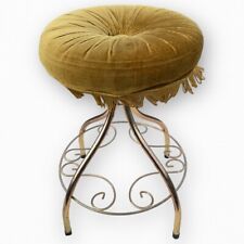 Vintage Boudoir Stool Retro Mid-Century Vanity Dressing Table Chair Gold for sale  Shipping to South Africa