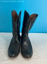 Vintage 1970s Lucchese San Antonio Cowboy Boots Black Size 10.5 D Made in USA for sale  Shipping to South Africa