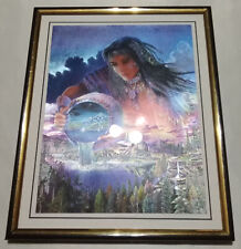 Vintage Picture Native American Foil Picture Art Print Indian Girl The Rainmaker for sale  Shipping to South Africa