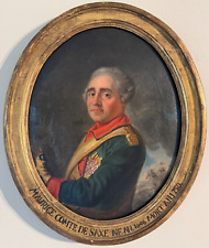 Exquisite Antique 18th century oil on canvas portrait of Maurice Comte De Saxe for sale  Shipping to South Africa