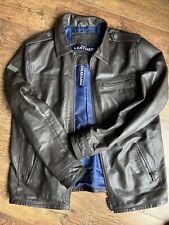 Used, Vintage Superdry Men's Dark Brown Real Leather Bomber Jacket Size XXL 2XL 44" for sale  SCARBOROUGH