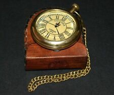 Used, Antique Brass Pocket watch Victoria  1875 vintage with Leather Box Occasion Gift for sale  Shipping to South Africa