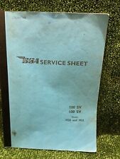 Bsa service sheet for sale  CHELMSFORD
