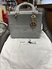 Usado, Bolsa Christian Dior média Lady D-Lite cinza cannage bordada ferragem dourada comprar usado  Enviando para Brazil