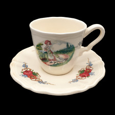 Sarreguemines Obernai France: mocha cup/small cup with saucer goose til salgs  Frakt til Norway