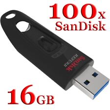 Lote de 100 unidades de memoria flash SanDisk Cruzer ULTRA 16 GB USB 3.0 SDCZ48-016G 16 GB segunda mano  Embacar hacia Mexico