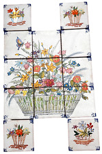 España 13 Arcilla Decorativa Cesta Floral Campo Mosíaco 6"" x 6"" Azulejos segunda mano  Embacar hacia Argentina