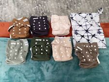 Nora’s Nursery Multicolor Reusable Cloth Diapers With 7 Insert 1 Wet Bag 7 Pack for sale  Shipping to South Africa