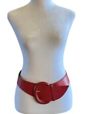 Vintage Statement Belt Womens Ginnie Johansen Waist Red 80’s Wide Curved 26”-32” for sale  Shipping to South Africa
