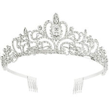 Usado, Tiaras e coroas de strass prata para casamento feminino tiara de noiva formatura aniversário comprar usado  Enviando para Brazil