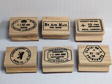6 varias estampillas de madera de goma para tarjetas artesanales para hacer arte estampillas de madera segunda mano  Embacar hacia Argentina