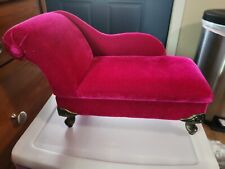 Plush Velvet Magenta Chaise Lounge Chair Storage/Jewelry/Trinket Box EUC for sale  Shipping to South Africa