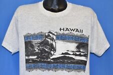 De colección años 80 HAWAII BARCO ALTO VELA OCÉANO VOLCÁN VACACIONES TURISTA GRIS camiseta XL segunda mano  Embacar hacia Argentina