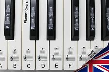 Adesivos de piano para teclado 61/76/88 teclas, transparentes, laminados, removíveis P&B comprar usado  Enviando para Brazil