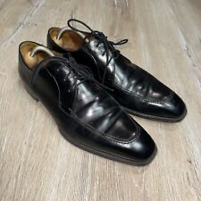 Used, A. Testoni Men’s Black Leather Apron Toe Oxford Lace Up Size 9.5 M Dress Classic for sale  Shipping to South Africa