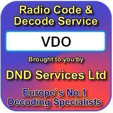 Vdo radio code for sale  PAIGNTON