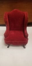 dk red wing back chair wingback dollhouse miniature velveteen for sale  Shipping to South Africa
