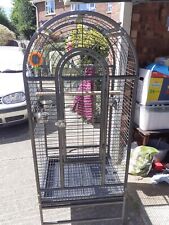 Used, Large Metal Bird Cage Open Playtop for Parrots Cockatoos with Wheeled Stand for sale  BROMLEY