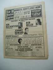 NEW MUSICAL EXPRESS  pop paper  30th March 1968 GENE PITNEY , STATUS QUO UK Tour comprar usado  Enviando para Brazil