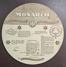 Vintage monarch bsr for sale  HASTINGS