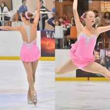 Vestido personalizado profesional de patinaje artístico competición rosa segunda mano  Embacar hacia Argentina