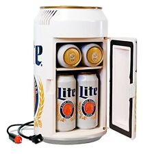 Miller Lite 8 Can Portable Mini Fridge w/ 12V DC and 110V AC Cords, 5.4L 5.7 qt for sale  Shipping to South Africa