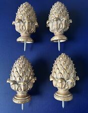 Curtain Finials Gold Artichoke Drapery Heavy Hardware Architectural 2 Pair READ for sale  Shipping to South Africa
